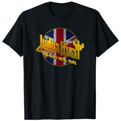Judas Priest 50 Years Union Jack Circle Maglietta