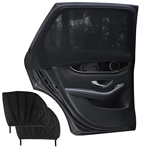 Lechin Sonnenschutz Auto Baby - Universal Auto Sonnenschutz Netz Kinder für UV-Schutz Hitzeschutz - Seitenscheibe 2 Stück (XL)