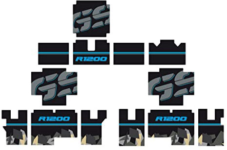 Blackbird Aufkleber-Set für Seitentaschen kompatibel mit BMW R1200 GS 2004-2007 Aluminium Grafik Wild Frank Set für 3 Koffer