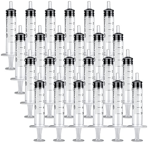 Spritzen - 5ml Spritze, 24 Stück Plastikspritze, Spritze Ohne Nadel, Dosierspritze, Wiederverwendbare, für Labor, Pflanzenbewässerung, Motoröl [Nicht medizinische Verwendung]