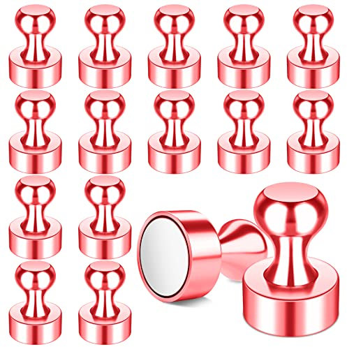 FINDMAG Whiteboard-Magnete, starker Neodym-Magnet zum Basteln, Mehrzweck-Kühlschrankmagnet zum Aufhängen, Kühlschrank, Küche, 16 Stück (Roségold)
