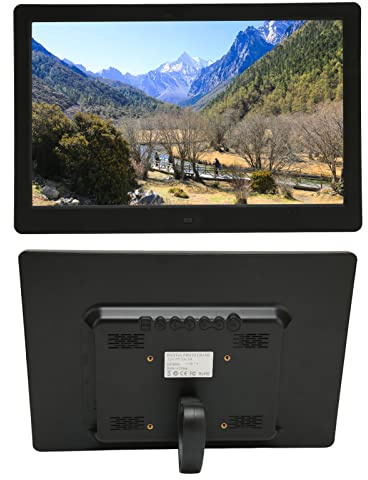 13 Zoll Digitaler Bilderrahmen, Digitaler HD LED Fotorahmen mit Kalender und Uhr, Teilen von Fotos oder Videos über SD Karte oder USB, Unterstützt Diashow, Video und Musik, Automatisches Drehen(EU)