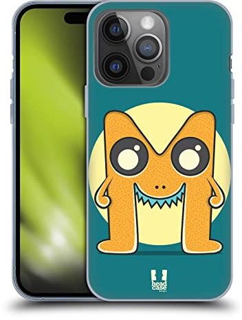 Head Case Designs Monster M Alphabet Monster Soft Gel Handyhülle Hülle kompatibel mit Apple iPhone 14 Pro