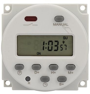 ANKROYU Minuterie 12V programmable, écran LCD, minuterie numérique 7 Jours, réglable de 1S à 168H, Relais temporisé pour Interrupteur(12VDC)