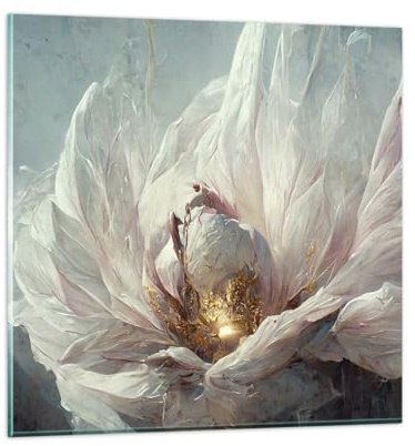 ARTTOR Glasbild 40x40cm Wandbild Glasdruck Botanik Blumen - 5616 | Blume Stück Deco Klein Modern Dekoration Wohnzimmer Schlafzimmer Küche Wanddeko Kunstdruck Art Wall Decor ARTTOR