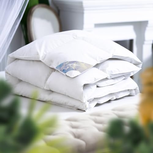 Aura® Luxus Daunendecke 155 x 200 cm extra warm | Deluxe 100% Gänsendaunen, ungarische Klasse I | Oeko-TEX Standard 100 allergikergeeignet Winterdecken Bettdecken