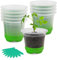 TSKDKIT Macetas de Plástico con Orificio, 10 Pcs Macetas de Vivero con Etiquetas de plástico 10 cm, Maceta Redonda de Seguro para Plantas/Flores/Jardinería