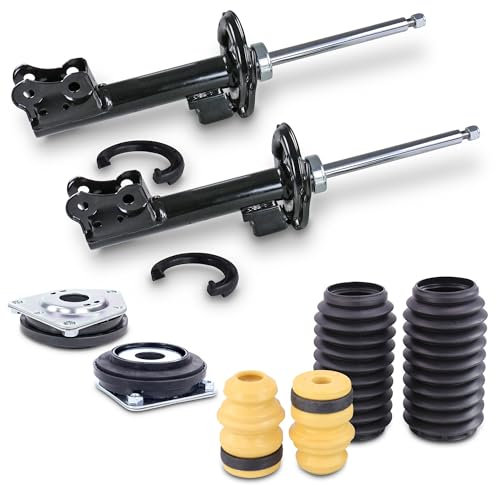 BESTPRICE 2x Gasdruck Stoßdämpfer vorne, 2x Domlager vorne, 1x Staubschutzsatz vorne Kompatibel mit MERCEDES-BENZ A-Klasse (W169), B-Klasse Sports Tourer (W245)