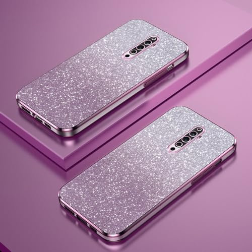 Coque Téléphone Paillettes Dégradées Compatible avec Oppo Reno 2Z/2F Étui Bordure Électroplaquée Transparente TPU Antichoc Case Cover