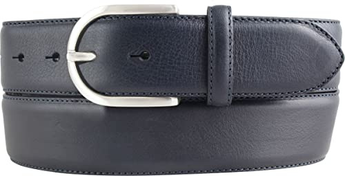 BELTINGER Hochwertiger Jeansgürtel aus Vollrindleder 4,0 cm | Bombierter Ledergürtel Damen 40mm | Jeans-Gürtel made in Italy | Marine 105cm