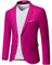Hihawk Blazer ajustado para hombre, chaqueta casual de dos botones, abrigo deportivo ligero para uso diario., Fucsia, Large