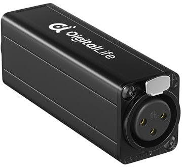 DigitalLife XLR-A600 | Single-Channel XLR Ground Loop Noise Isolator (Hum Eliminator, Passive, Metal, M/F) – For Studio & Live Audio (Not for P24/P48 Powered Microphones)