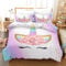 Unicorn Duvet Cover for Girls Boys Rainbow Kids Bedding set with 2 Pillowcases Pink Flower Quilt Cover with Zipper, Ultra Soft Polyester Microfiber Duvet Cover (Pink 3, Single)