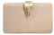 MODELISA - Bolso Clutch Cartera De Mano Hoja Cadena Hombro Fiesta Noche Boda Evento Novia Mujer (Beige)