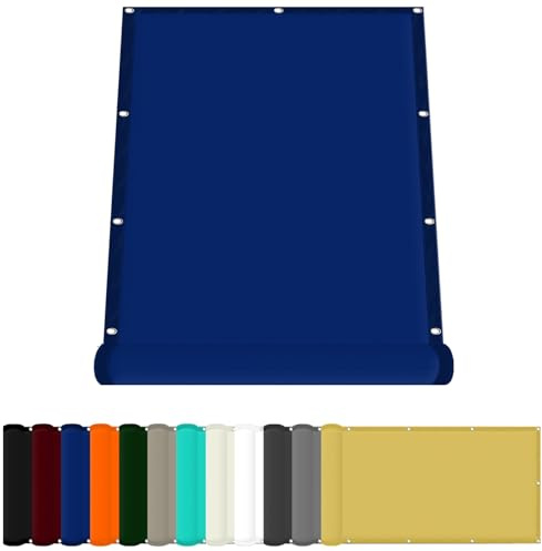 Sonnensegel 80 x 250 cm Wasserdicht Rechteckig Sonnensegel Balkon Uv-Schutz-Polyestergewebe mit Seil Sonnenschutz Markise für Balkon Terrasse Und Garten, Dunkelblau