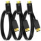 4K DisplayPort to HDMI 3 Feet Gold-Plated Cable 3 Pack, 4K@30Hz, 2K@60Hz, 1080P Full HD, Uni-Directional DP 1.2 Computer to HDMI 1.4 Screen Cable, Compatible with NVIDIA, AMD, HP, Monitor, Desktop