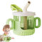 Esncddym Tazza con beccuccio per bambini, tazza con beccuccio con cannuccia | Tazza con beccuccio facile da impugnare | Tazza antigoccia trasparente con beccuccio morbido in silicone, trasparente, con