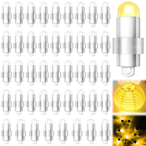 50 Stück LED Ballon Lichter, Wasserdichter Mini LED Lampions Lichter, Warmweiß Luftballon Licht und Batterie-Ballonlicht Dekoration für Papierlaternen Lampions Geburtstag Party Hochzeit Weihnachts