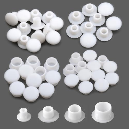 Abdeckkappen für Bohrlöcher 200 STK Lochstopfen Bohrloch Abdeckkappen Schrauben Abdeckstopfen Lochabdeckung Weiß 5mm 6mm 8mm 10mm