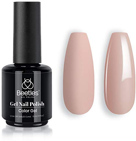 beetles Gel Polish, 1Pcs 15ml Sheer Pink Gel Polish, Light Nude Neutral Soak off Uv Nail Gel Manicure Home Salon Nail Art DIY Design Gift for Girls Women-CL130