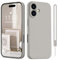 HGH für iPhone 16 Hülle Silikon mit Lanyard, Handyhülle für iPhone 16 Dünn Rundumschutz mit Microfiber-Innenfutter Kratzfest Schutzhülle Case Hülle für iPhone 16 6.1 Hellgrau
