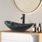 ZealWe Aufsatzwaschbecken 53 cm, Waschbecken aus Glas mit Wasserhahn Set, Modern Oval Hand Waschschale für Badezimmer & Küche, Aufsatz Waschtisch ohne Überlauf, Sternenhimmelfarbe
