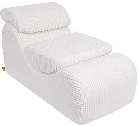 MEOWBABY Kindersessel - Bequemer Kinder-Sessel, Kindercouch, Sitzsessel für Kinderzimmer, Kindersessel ab 1 Jahr, Baby Sessel, Furrycord, Weiß
