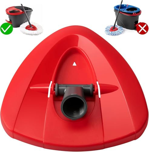 1 Stück Wischmopp Ersatzkopf Kompatibel Mit Vileda Turbo EasyWring 2-in-1 Rotierende Dreieck Mop Kopf Abdeckung Ersatz für Spin Mop Zubehör, Rot