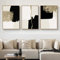 Moderne abstrakte Beige Schwarz Gold minimalistische Poster Wand Kunst Leinwand Gemälde Druck Bild Raum Inneneinrichtung Dekoration - Gerahmt, 3 Stücke