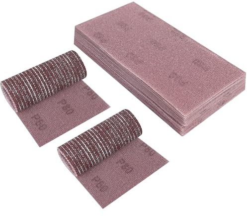 Sruhrak 115x230mm Net Sandpaper, 25 PCS Mesh Sanding Discs 80 Grit Hook and Loop Sanding Pads for Drywall Sander Efficient Dust Removal Random Orbital Sander Polishing