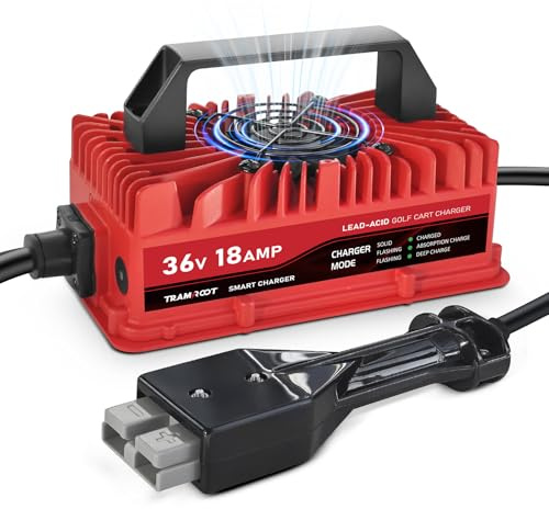 TRAMROOT 18 Amp Golf Cart Charger for 36 Volt EZGO Marathon Lead Acid Battery with Anderson SB-50 Plug