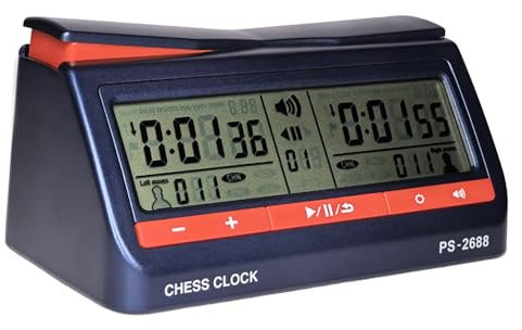 Gigicial Digital Chess Clock Timer, tragbarer LCD -Bildschirm Digital Schachuhr für chinesisches Schach -Schach -Schachbrett Go Game Gobang