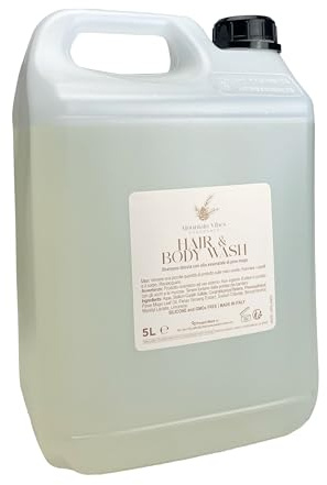 Present-More Mountain Vibes Dusch-Shampoo, 5 l, 1 Stück für Hotels, B&B und Hotels | Duschshampoo mit Duft Pino Mugo (1 Kanister)