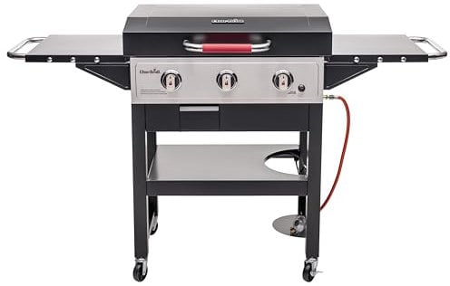 Char-Broil 140999 Griddle Gas BBQ, Cast Iron, 12.3 W, Black