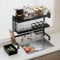 Stanew Escurridor de Platos, Escurreplatos Encima del Fregadero, Diseño Multifuncional con Soporte para Utensilios, Negro,para Encimera de Cocina y Fregadero -75cm