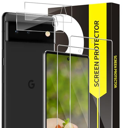 Bodyguard 2+2 Stück Schutzfolie für Panzerglas für Google Pixel 6 5G Displayfolie, 9H Härte Schutzglas+Linsenfolie, Blasenfrei, 2,5D Sensible Berührung, 0,33mm HD-Klar Google Pixel 6 Displayschutz