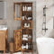 Mueble de baño Alto, Estrecho, con Puertas y Estante Ajustable, de 170 cm, para lavandería, Cocina, Sala de Estar y Espacios pequeños (Marrón Oscuro)