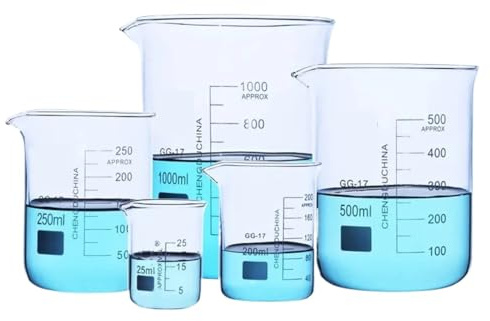 EuZhOuDEQiNg 1PCS Glass Beaker Glass Measuring Tall Form Beaker Graduated High Borosilicate Glass Measuring Cup(200ml)