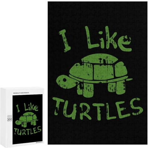 I Like Turtles Jigsaw Puzzle for Adults Wooden Challenging Puzzles Gift for Family Friends