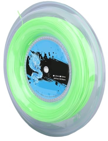Goshyda Fluorescent Green Polyester Tennis String Reel 200m, Control & Soft Feel for Racket, Durable Training Performance