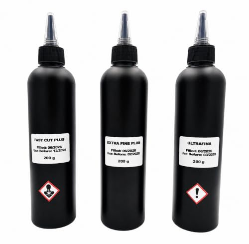3er Set Polierpasten 3M - 51815 Fast Cut Plus Extreme, 80349 Extra Fine Plus, 50383 Ultrafina SE (3x 200g). Konfektioniertes Produkt.