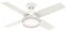 Hunter Fan Dante, 112 cm, Indoor Ceiling Fan with Light and Handheld Remote, Fresh White Finish, 4 Reversible Blades in Blonde Oak and Fresh White, Ideal for Summer or Winter, Model 50630