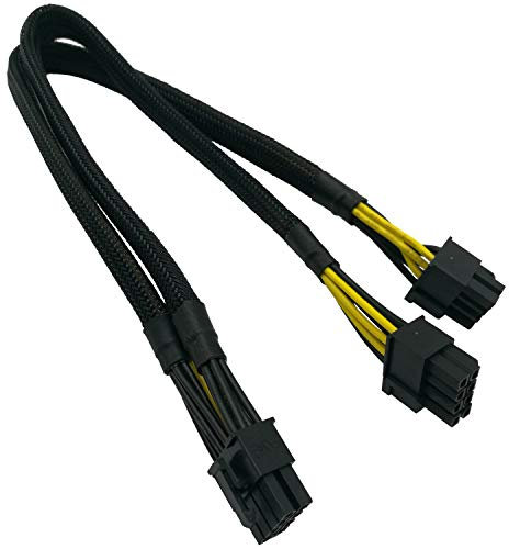 COMeap CPU 8 broches mâle vers double câble d'alimentation PCIe 8 broches (6 + 2) mâle pour Dell PowerEdge R720 720XD R730 et NVIDIA Tesla GPU J30DG 15 pouces (38 cm)