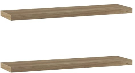 URBNLIVING Wooden Floating Wall Mount Shelves Display Unit (2 x 90cm, Oak)