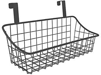 Over The Cabinet Door Storage Basket Metal Wire Kitchen Cupboard Drawer Hanging Caddy Organizer Bakeware Holder Spice Jar Rack