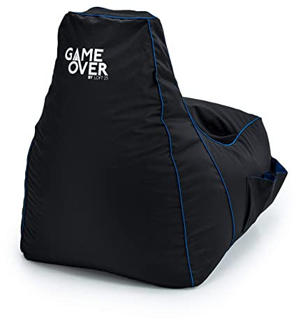 Game Over Video Spiele Sitzsack | Indoor Wohnzimmer | Seitentaschen für Controller | Headset Halter | Ergonomisches Design für die Gewidmet Gamer (Soul Reaper)