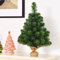 COSTWAY Mini Sapin de Noël Artificiel, Arbre Artificiel de Table Hauteur 60 CM en PVC avec 67 Branches, Arbre de Noël avec Base Stable de Ciment en Toile de Jute, Vert (60 CM)