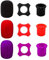 TuNan 9PCS Wireless Handheld Microphone Protection, Silicone Ring, Bottom Rod Sleeve Holder, Windscreen Foam Cover for KTV Device, Shakeproof & Anti-Rolling - Black, Red, Purple