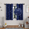 Encasa XO Gedruckte Blackout -Vorhänge 113x183 cm, 2 Pcs | Silberfolie Star Navy Design I Raumverdunkelung - Blöcke 85% Licht | Schall- und Hitzereduzierung für Schlafzimmer ich Waschbar
