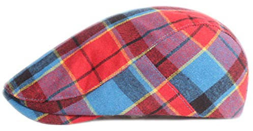 B-HOT Schiebermütze Barett Herren Damen Baumwolle Gatsby Flatcap Baskenmütze Newsboy Cap Golfermütze Kappe #C: Rot